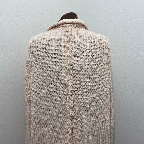 Free People Waterfront Chunky-Knit Long Sleeves Cardigan in Rose Size X-Small - Picture 6 of 9
